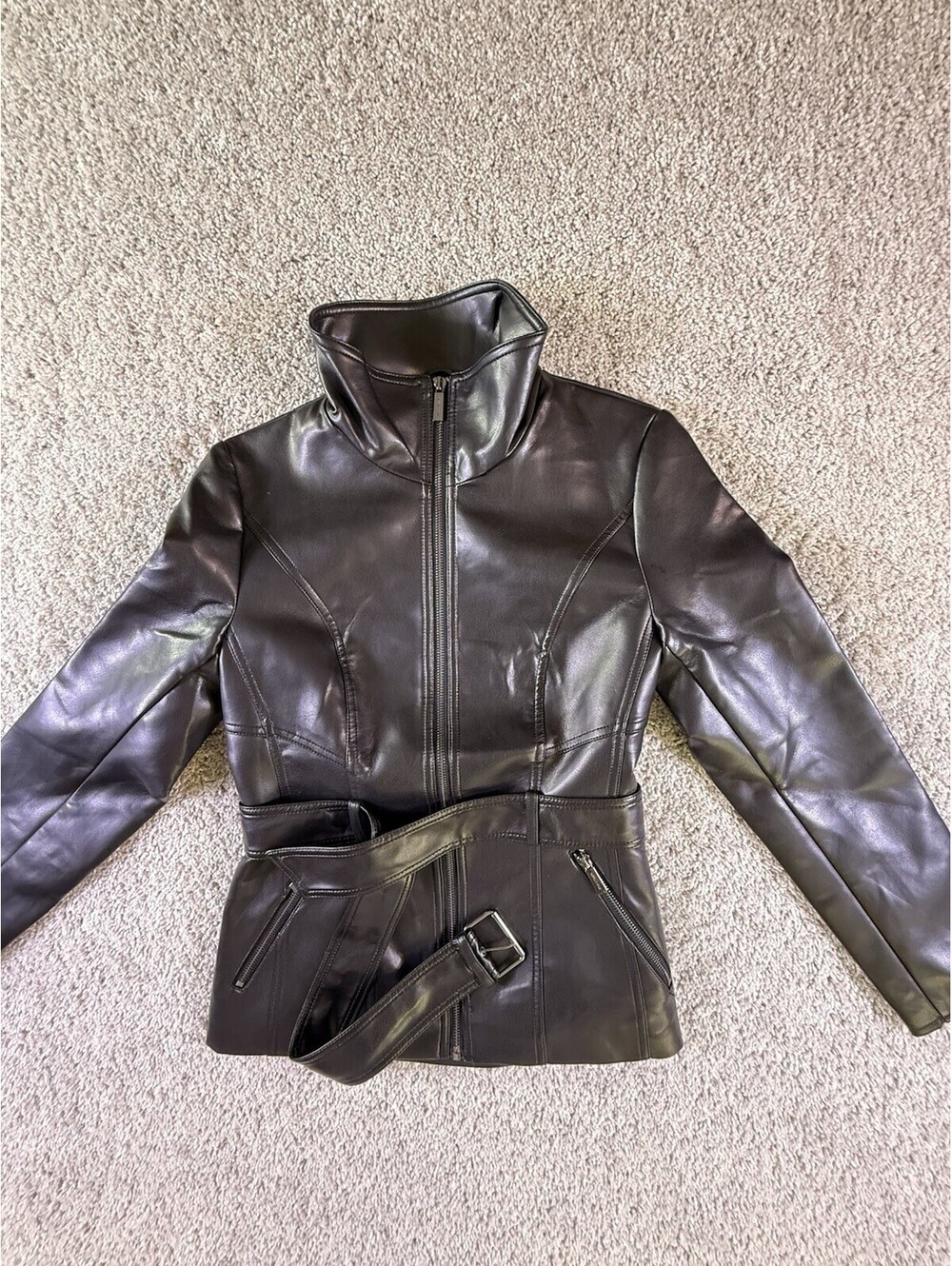 Kenneth Cole Men’s Poly Jacket Size XXL Black Belted NWOT